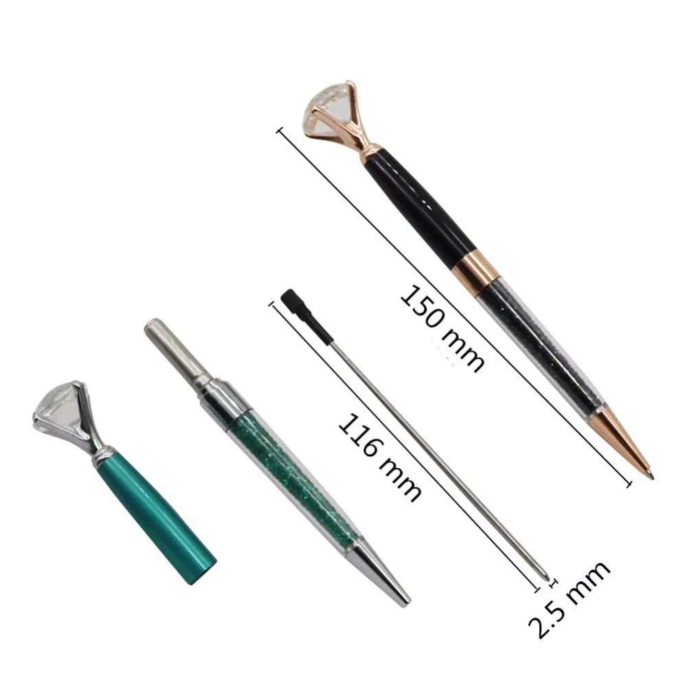 العلامة التجارية الجديدة الإبداعية الماس كريستال 6 ألوان 1.0 مللي متر الحبر الأسود قلم حبر جاف لوازم الطلاب القرطاسية المدرسية #2