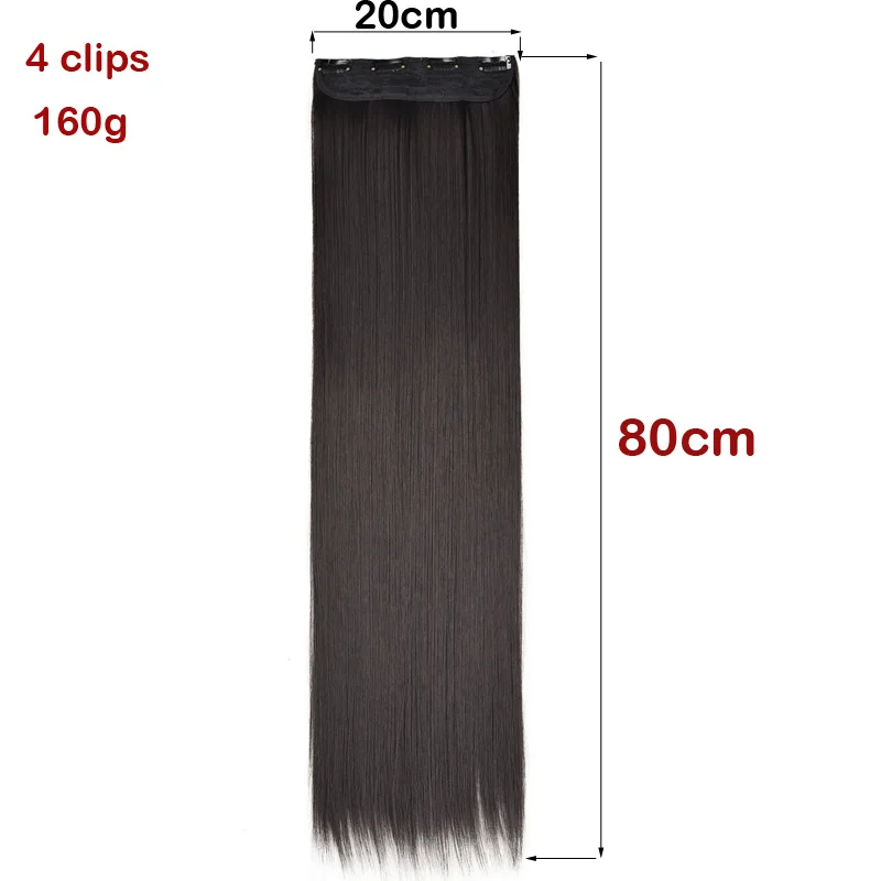 Jeedou-Extension de cheveux synthétiques à clip, postiche invisible, accessoires de cosplay, plus long, 80cm, 32 po, 1 pièce