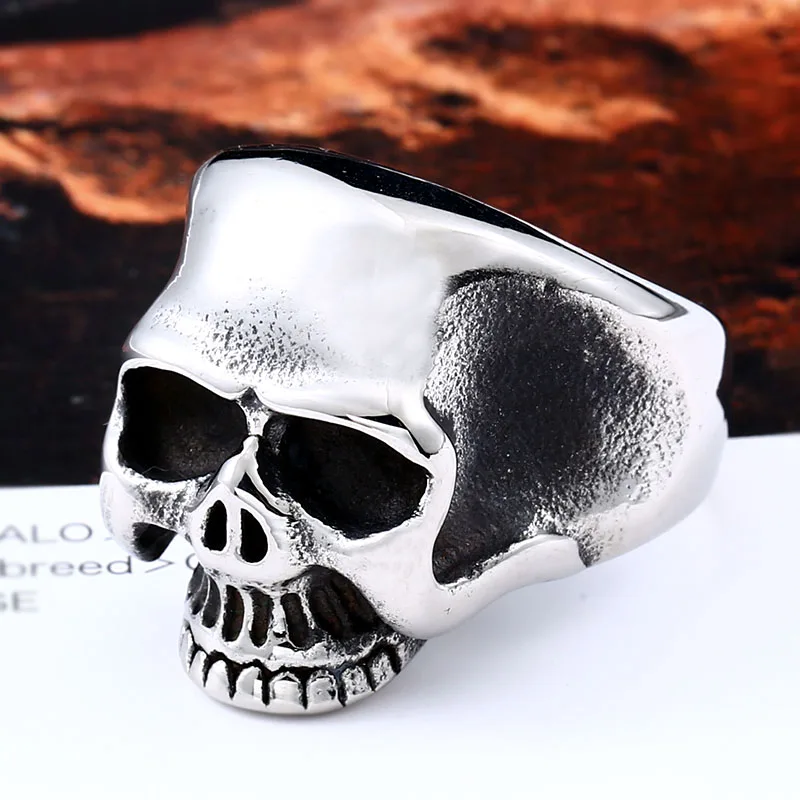 Beier 316L Stainless Steel ring Skull biker  Ring gold/black colour Man\'s fashion jewelry LLBR8-323R