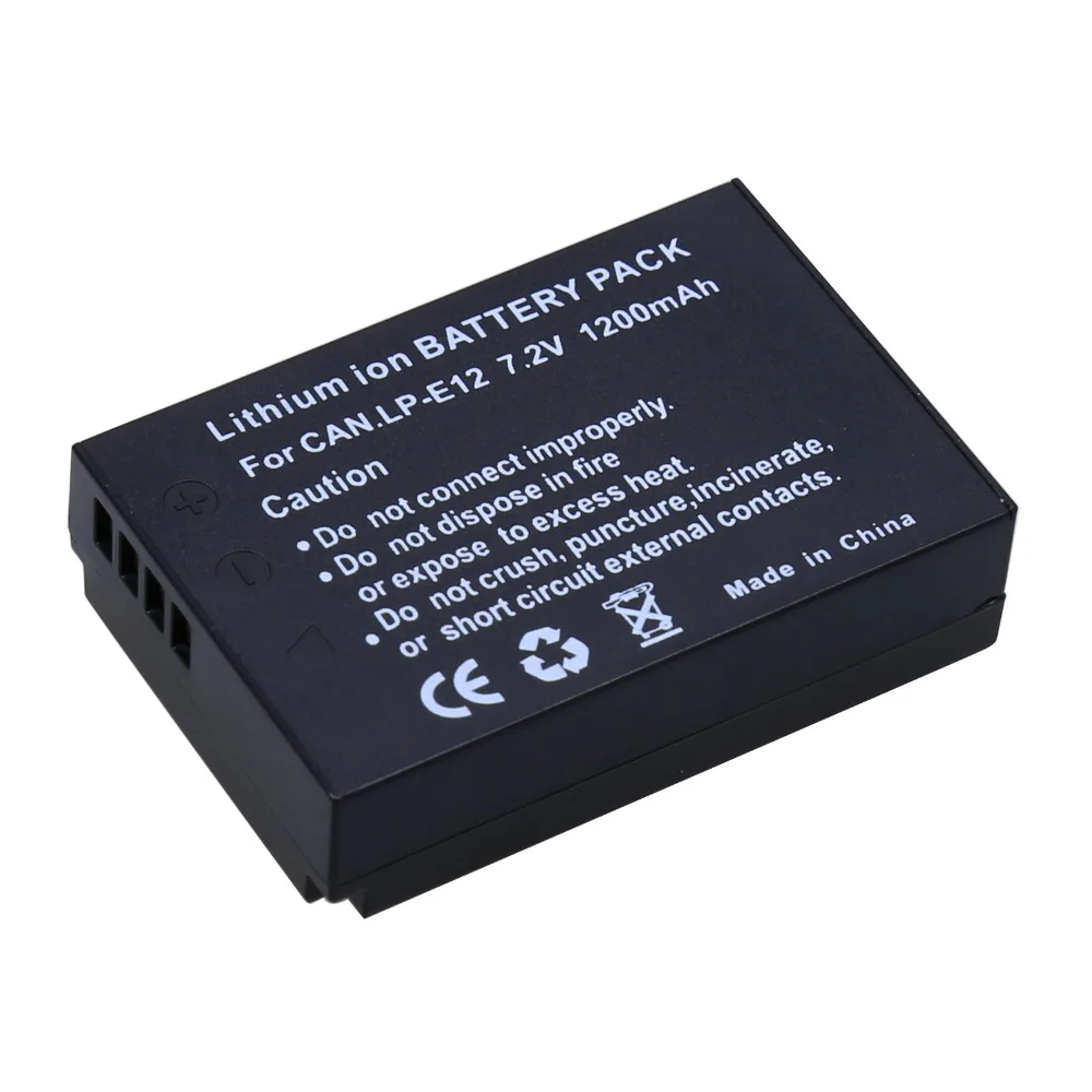 7.2v 1200mah LP-E12 lpe12 lp e12 bateria recarregável para canon m 100d beijo x7 rebel sl1 eos m10 dslr câmera por atacado