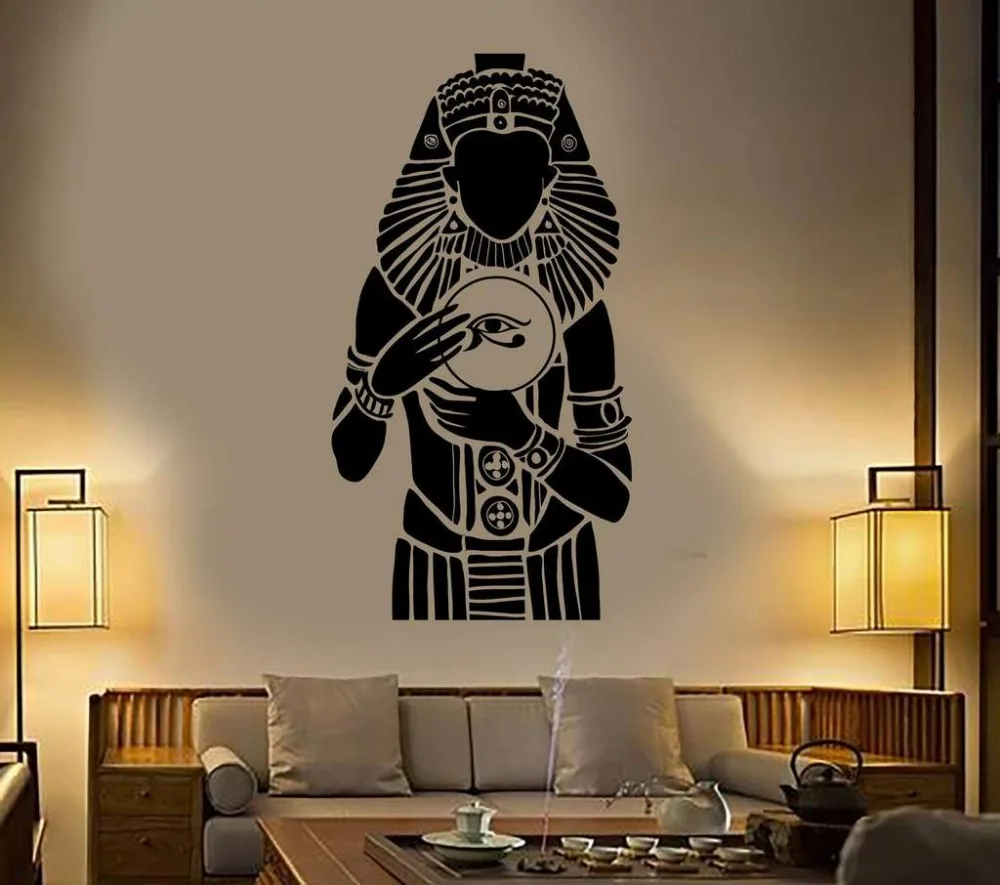 Ruler Ancient Egypt Vinyl Wall Decal Bedroom Pharaoh Egyptian Wall Stickers Mural Living Room Entry Way Wall Decor Decals D545