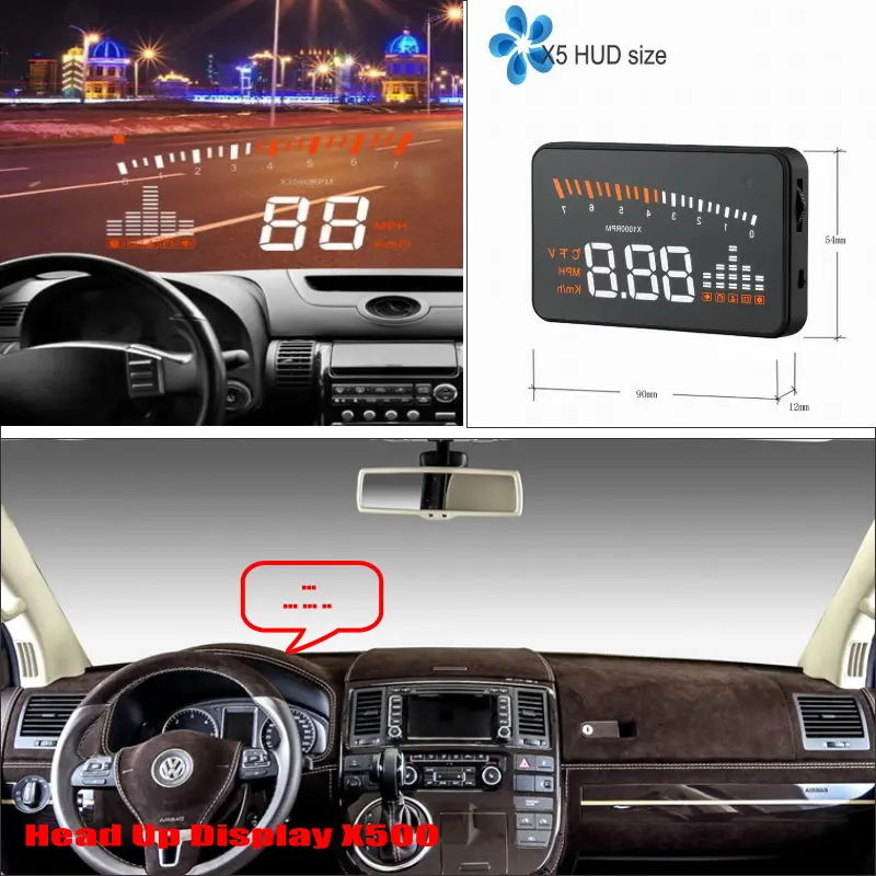 AUTO HUD For Volkswagen VW Transporter T5 OBD HUD Car Computer Display Projector Refkecting Windshield Safe Driving Screen