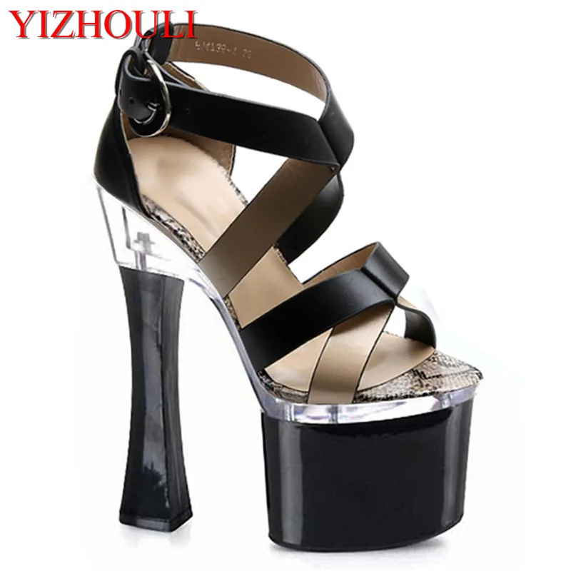 

designer shoes The new special offer sandals Black face party shoes 17-18 cm sexy high heel