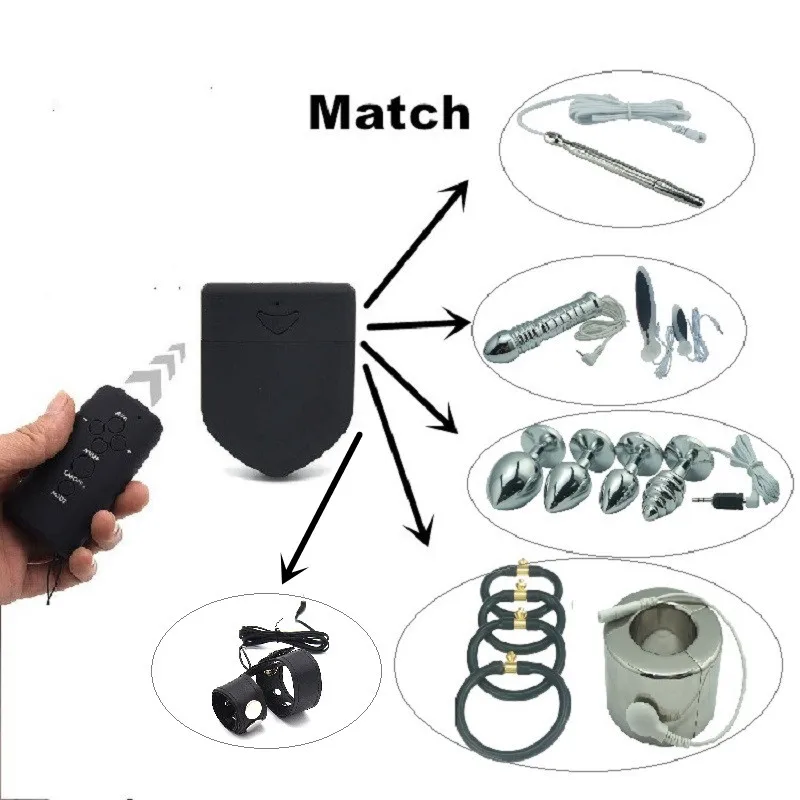 New hot DIY male 6 speed Electro shock remote control wireless accessory electric stimulation BDSM bondage sex toy for man