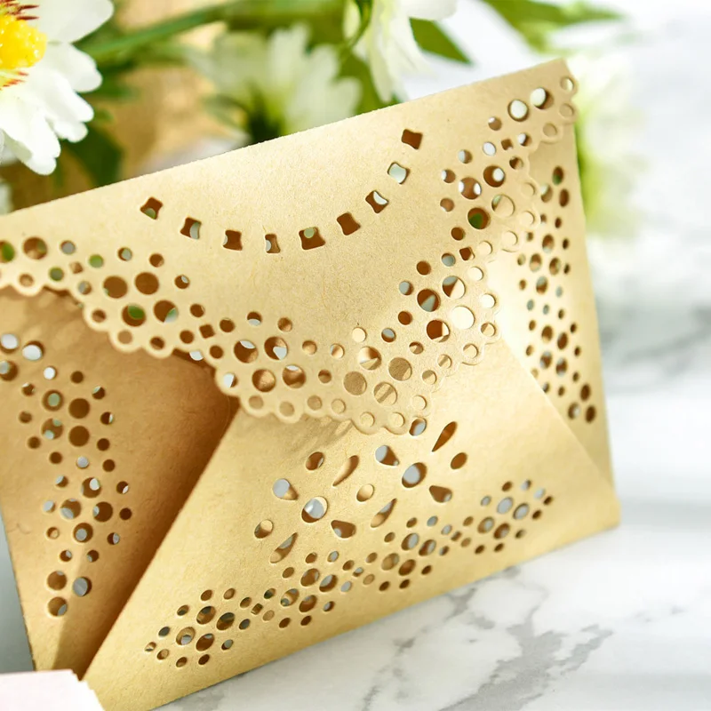 YPP CRAFT Homemade Delicate Lace Small Envelope for Scrapbooking Happy Planner/Card Making/Journaling Project DIY Craft