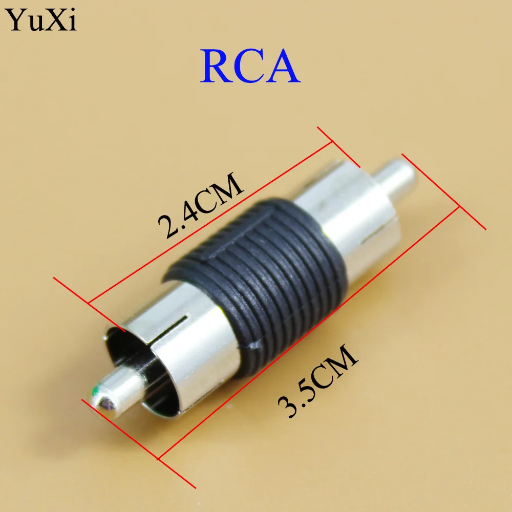 YuXi  RCA Male To Male Adapter Audio Extension Head  for Audio AV Connector   Lotus Double Pass Jack