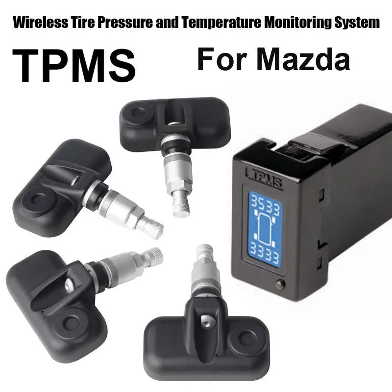 Car tpms tire pressure Tire Pressure Alarm Systems Security for Mazda+4pcs Internal sensor