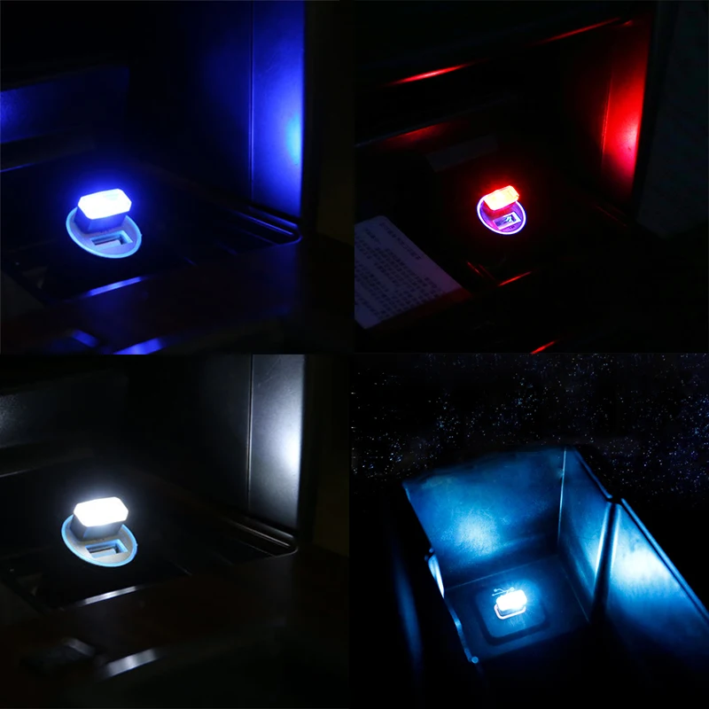 Auto Car USB Atmosphere LED Lamp For Ford Focus 2 3 VW Passat B6 B5 B7 B8 Kia Rio 2 Ceed Sportage cigarette lighter Accessories