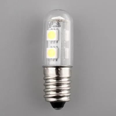 

E14 220 В/240 в, 10 шт., 1 Вт, 7LED, 5050SMD, энергосберегающая, яркая, белая, домашняя лампа для холодильника, прочная, долговечная лампа