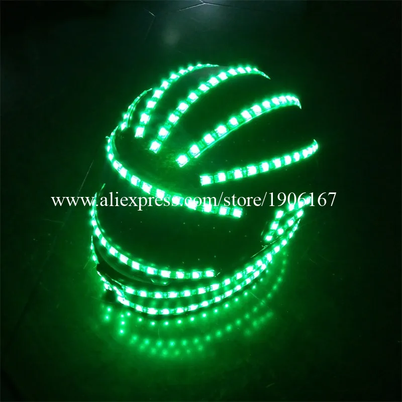 RGB Colorful LED Luminous Robot Helmet Growing Flashing Halloween Christmas Party Stage Performance Headwear For Dancing Bar DJ