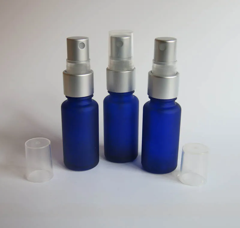 wholesale 100pcs  empty Mini 15ml blue frost refillable perfume atomizer bottle ,15 ml glass perfume atomizer bottles wholesale