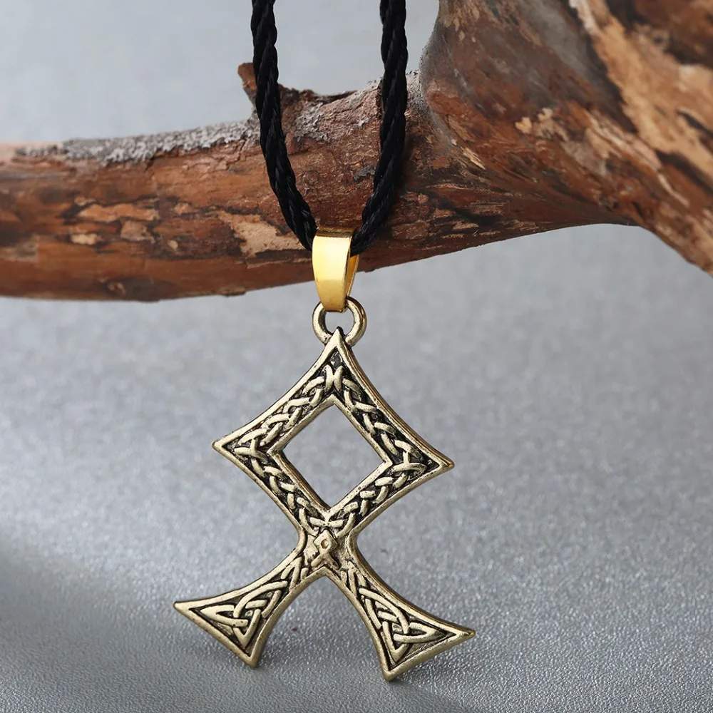 Cxwind Viking Runes Pendants & Necklaces Norse Amulet Rune Cross Necklace for Men Pagan Talisman Pendant Jewelry Accessories