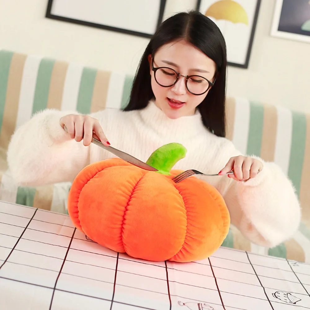 Real life Plush Pumpkin Pillow  Kawaii Fruits Vegetable Stuffed baby Toys For kids friends soft Cushion Birthday Gift home decor