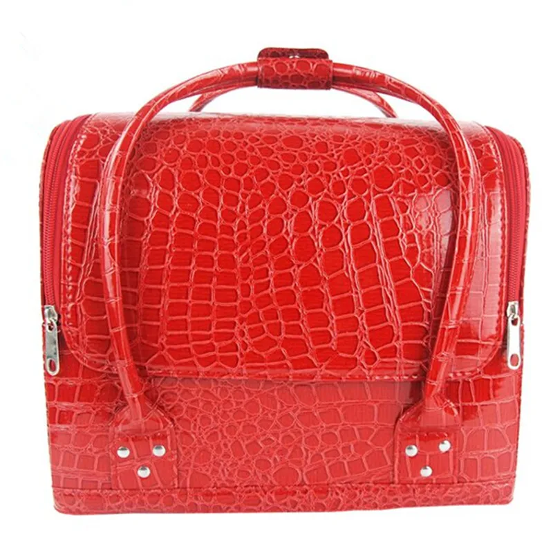 

Makeup Case Travel Portable Cosmetic Organizer Pouch Bag Crocodile Pattern High Quality Make Up Boxes Beauty Vanity Toiletry Box