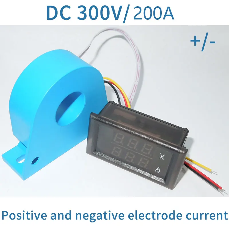 DC 0-300V 200A Digital LED Voltmeter Ammete Voltage Current Panel Meter +Shunt ( transformers/CT)  Positive and negative current