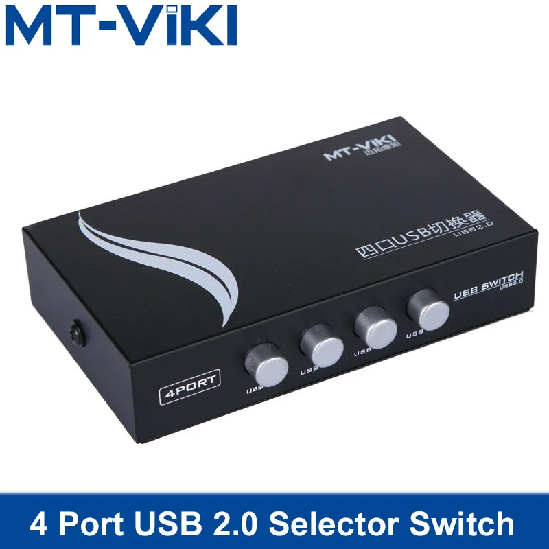 

MT-Viki 4 Port USB 2.0 Switch Box for 4 PC Share 1 USB Device Like Printer Flash Driver Mouse Keyboard MT-1A4B-CF