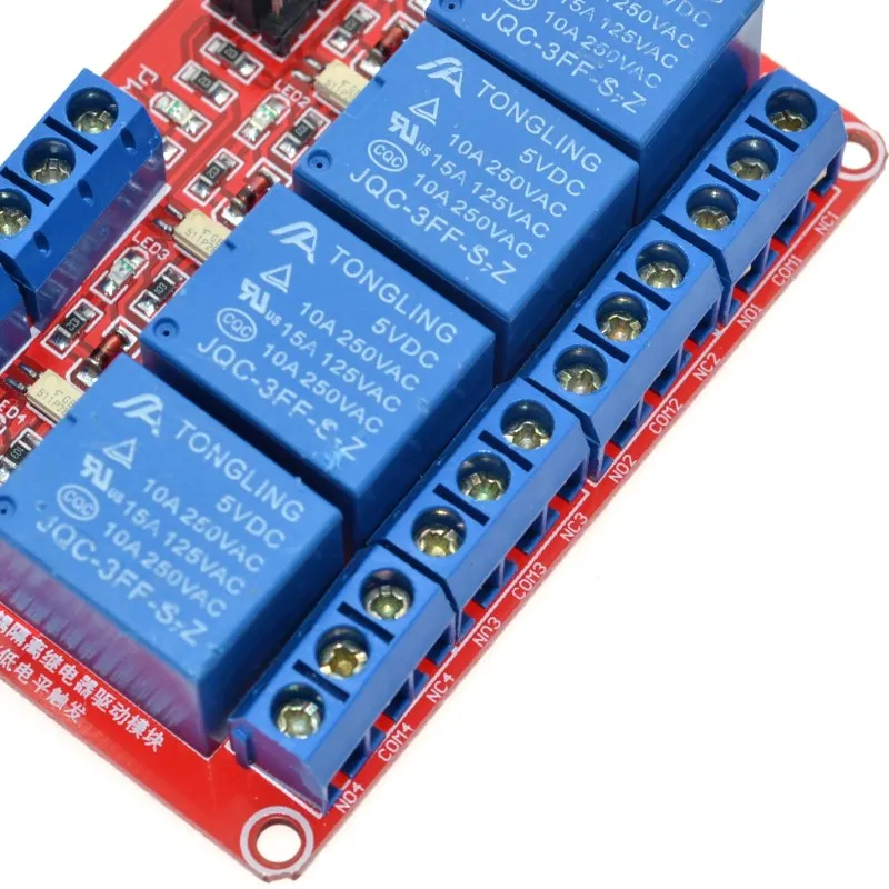 5V 4 Channel Relay Module with Optocoupler Isolation Supports High and Low Trigger voltage 5V, 9, 12V, 24V