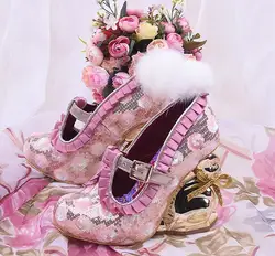 Novità scarpe da donna coniglio dorato stile strano tacchi alti pompe scarpe bling bling moda scarpe da festa increspature basse pompe rosa