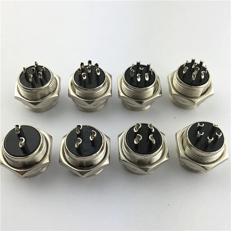 1pc GX16 2/3/4/5/6/7/8/9 Pin Male 16mm Wire Panel Circular Connector with Cap Lid Aviation Connector Socket Plug L102-109