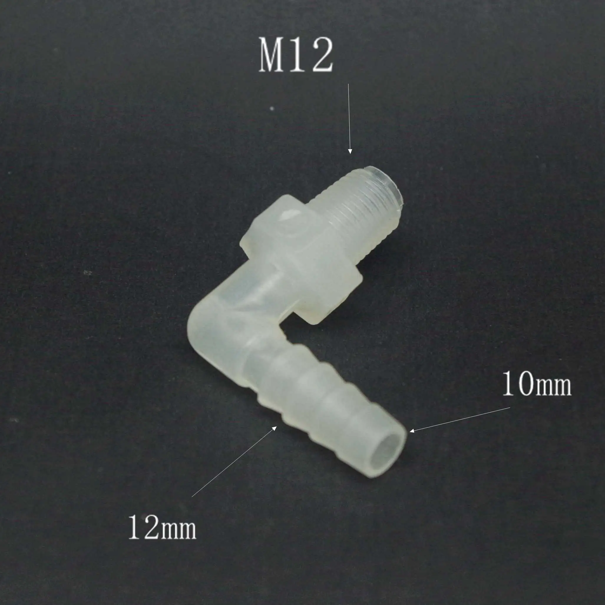 12 pieces 10*M12 Elbow screw thread type Aquarium Tube Joiner PP Plastic Fitting Tank Airline acid and alkali resistant