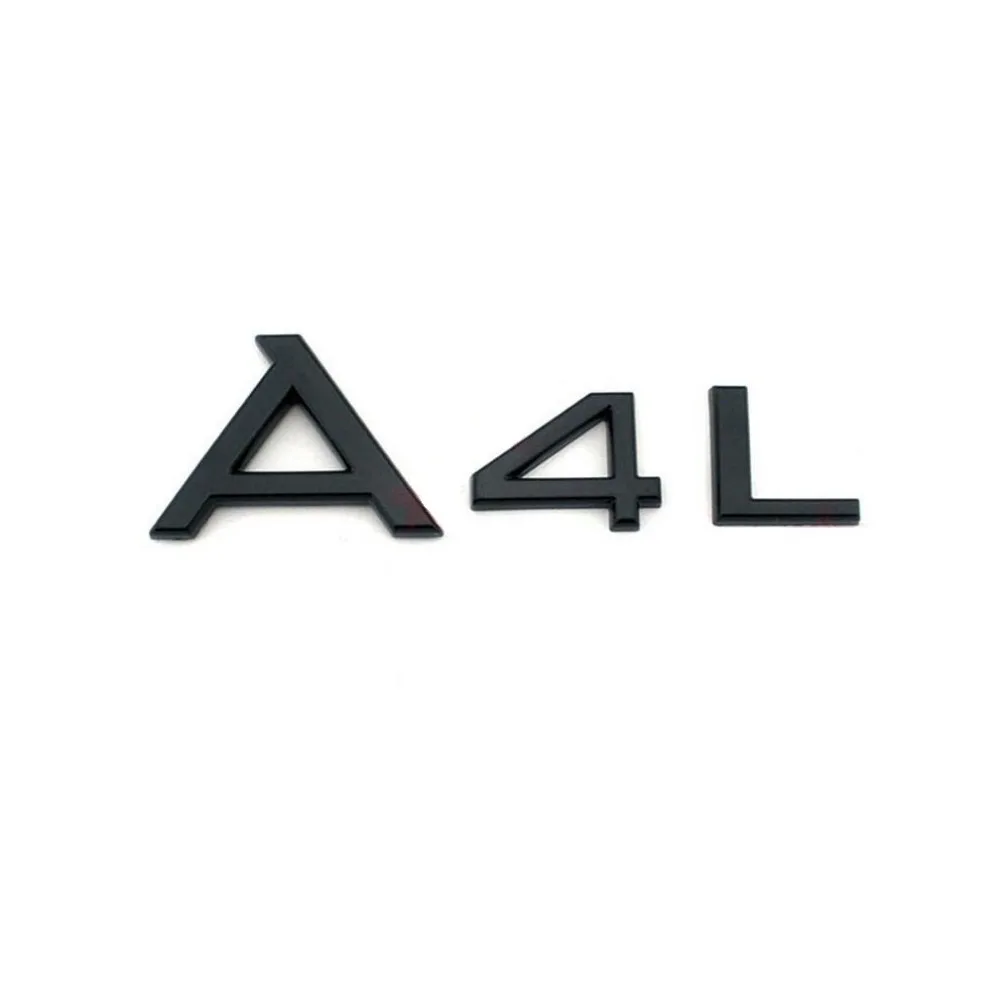 Brilliant Shiny Glossy Black Plastic ABS Trunk Rear Number Letters Words Decal Sticker for Audi A4 A4L