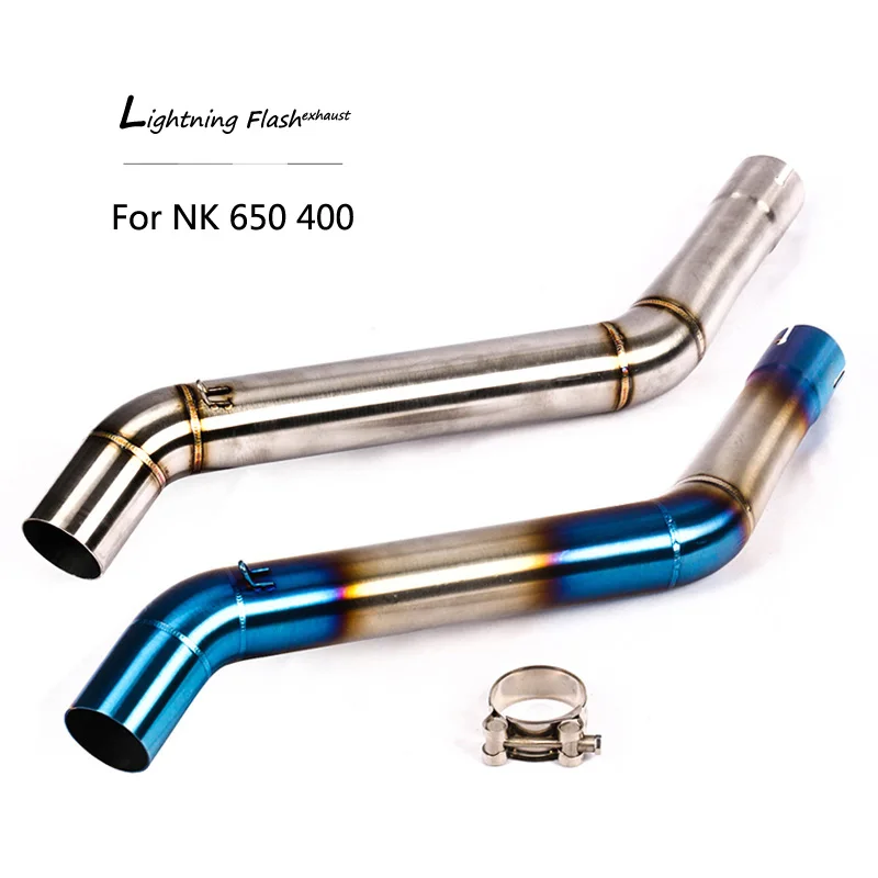 

Mid Pipe for CFMOTO NK 650 MT NK 400 Exhaust Pipe Slip On 51mm Motorcycle Rear Escape Stainless Steel Middle Converter Half Blue