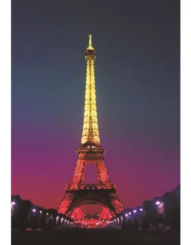 5x7FT Night Dark Sky Glow Eiffel Tower Square View Custom Photo Studio Backdrop Background Vinyl 220cm x 150cm