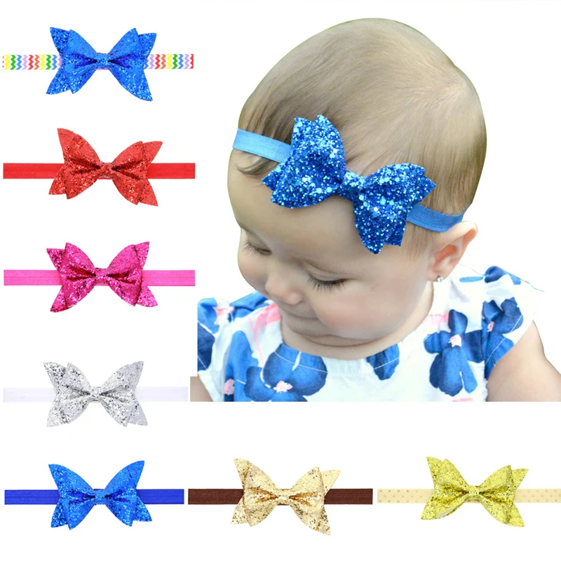 

Cute Baby Shiny Hair Bands Kids Headband Girls Three-dimensional Big Bow Hairbands Knot Children Headwear Bebe Hair Accessories