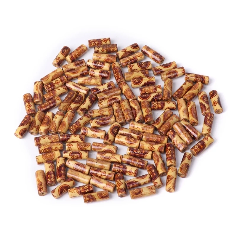 100pcs Mixed 2mm Hole Wooden Beads for Bracelet Jewelry Charms DIY Crafts Making Drop Shipping