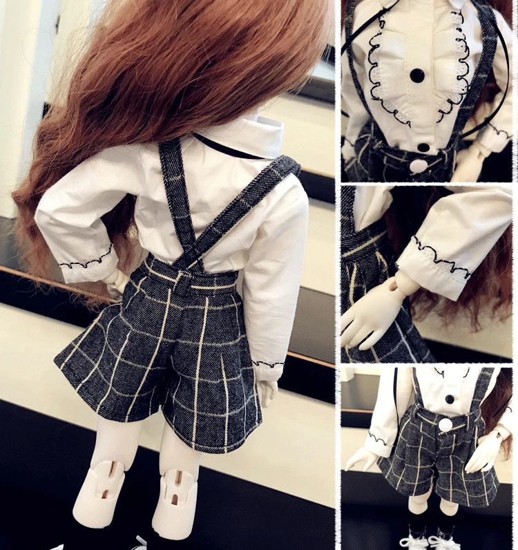 D01-P353 Kinder handgemachtes Spielzeug 1/3 1/4 Onkel Puppenzubehör BJD/Sd Kleidung Damen England Schuluniform Anzug Culottes3pcs/Set
