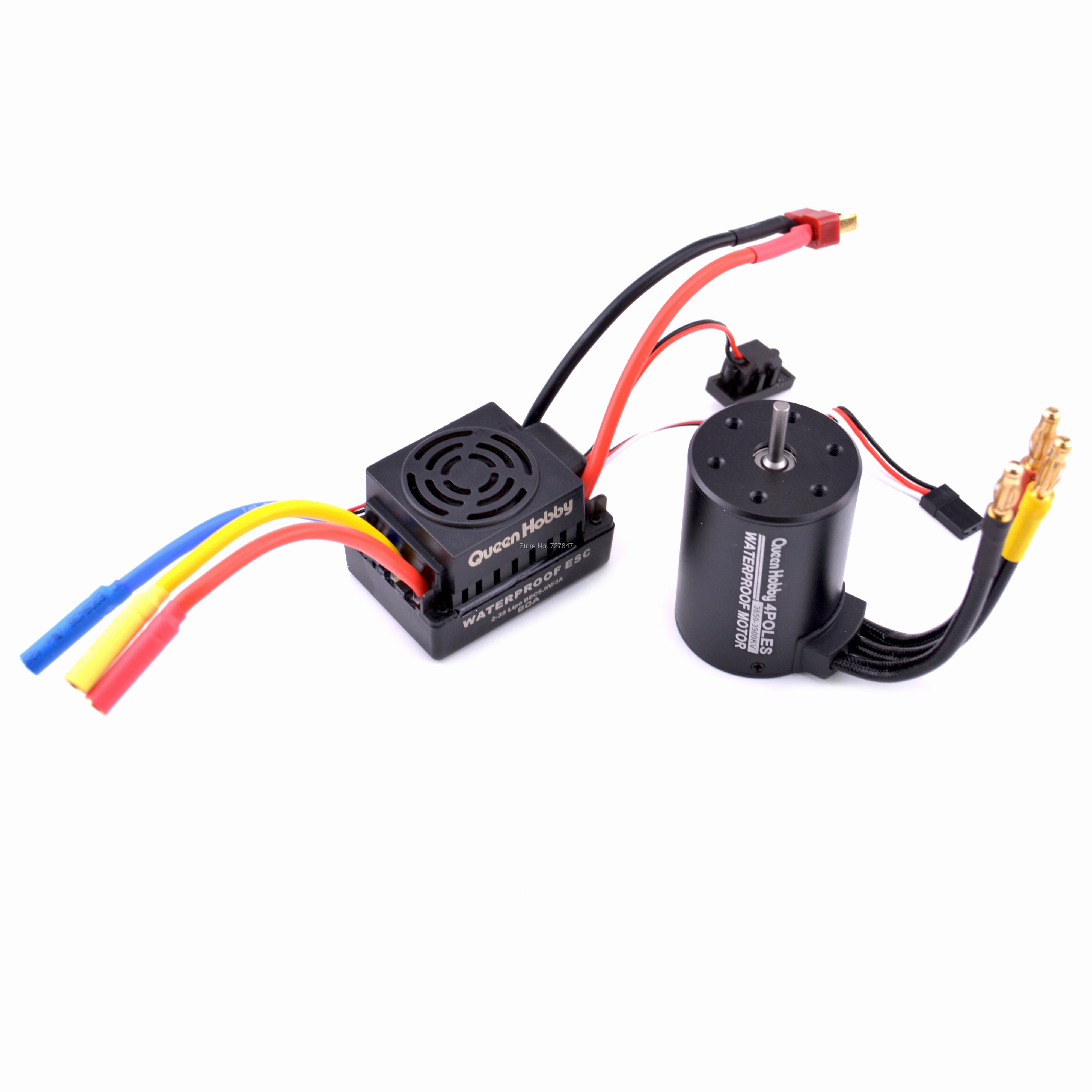 Upgrade  Waterproof 3650 3900KV / 4300KV RC Brushless Motor 60A ESC Programmer for 1/10  RC Car Truck Motor kit