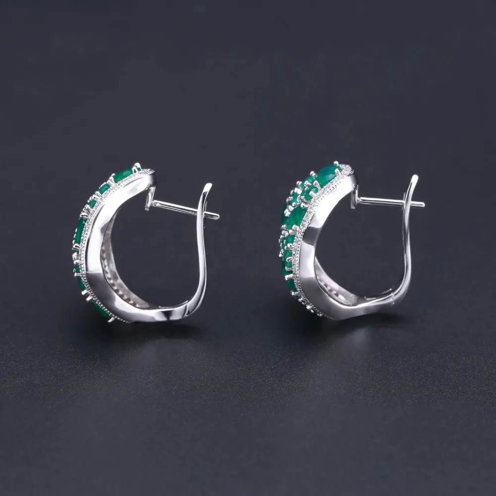 Gem\'s Ballet 9.54Ct Natural Green Agate Vintage Earrings 925 Sterling Silver Gemstone Stud Earrings For Women Fine Jewelry