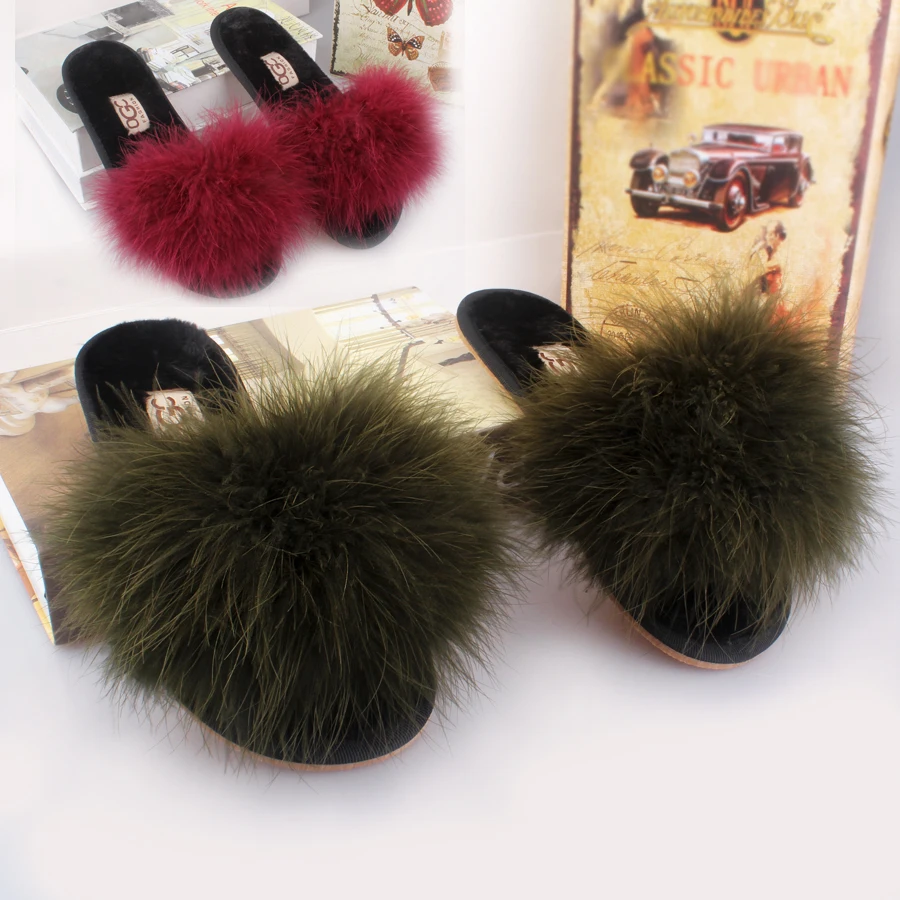 Plush TPR slides slippers house summer flat indoor black female ladies shoes women bedroom furry spring pink 2018 designer slip