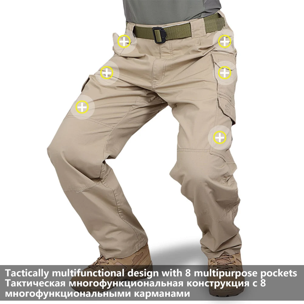 Mege Brand Clothing Men Tactical Pants Army Military Casual Solid Multi pockets Cargo Pants Wear Resistent Male Trousers Ripstop