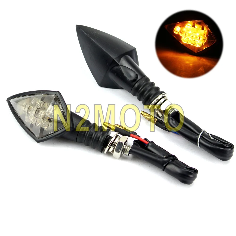 

Motorcycle Triangle Turn Signal Light Amber Bright LED Light Flasher Indicator for Honda Yamaha Suzuki