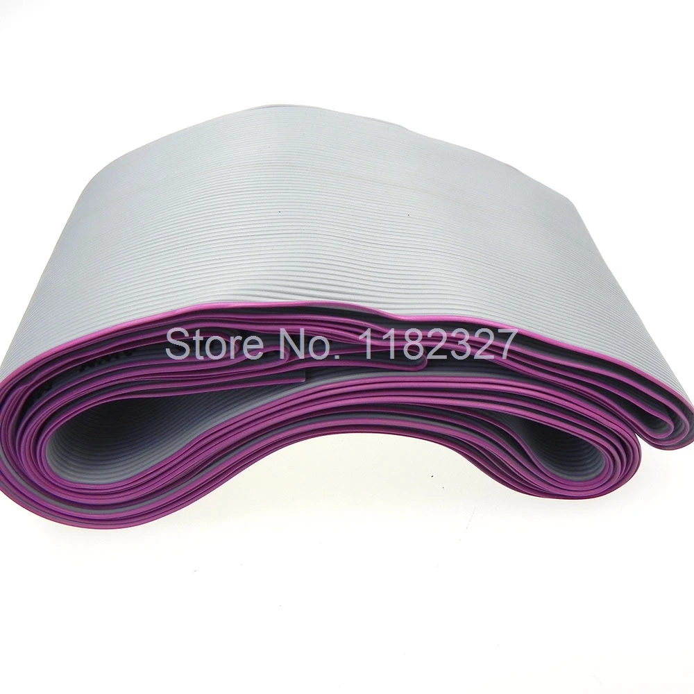 (10 meters/lot) High temperature Ribbon Cable draad Regenboog 64 P lint kabel 1.0 MM pitch grey color