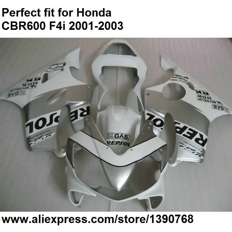 

Hot sales fairing kit for Honda CBR 600 F4i 01 02 03 fairings CBR600F4i 2001 2002 2003 white DZ96