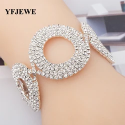 YFJEWE Rhinestone Silver Plated Crystal Bracelets For Women Fashion Jewelry Rhinestone Bracelets Bangles Wedding Jewelry B153