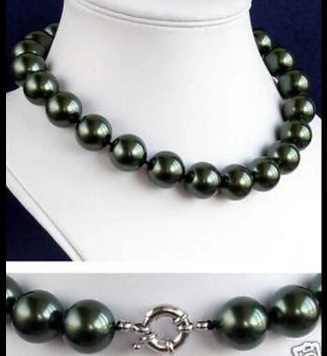 

FREE SHIPPING 16mm South Sea Black Shell Pearl Necklace 18" AAA style Fine Noble real Natural &