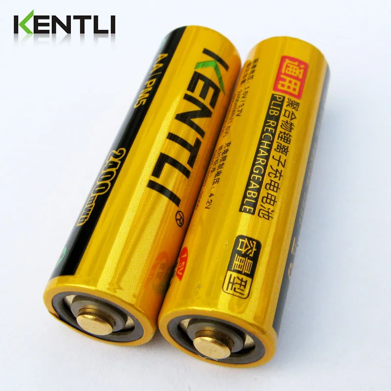 KENTLI 2 pz di batterie all'ingrosso buon imballaggio AA 1.5 V li-ion in digitale batteria al litio 2400mWh
