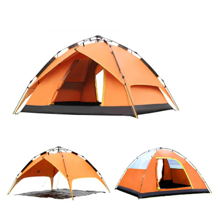 Outdoor 3-4 person tent automatic speed open three family couple outdoor camping travel equipment