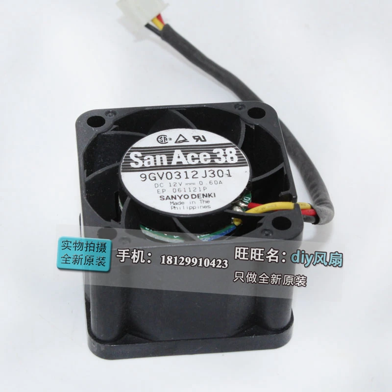 NEW SANYO DENKI SAN ACE SANYAO DENKI 9GV0312J301 3828 3.8cm 12V 0.60A 2lines cooling fan