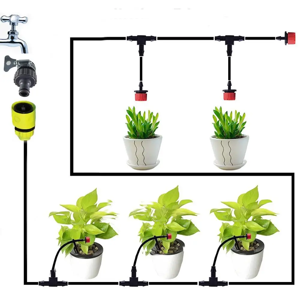 25m/ 30m Automatic Micro Drip Irrigation System Garden Irrigation Spray Self  Watering Kits with Adjustable Dripper #26301-1