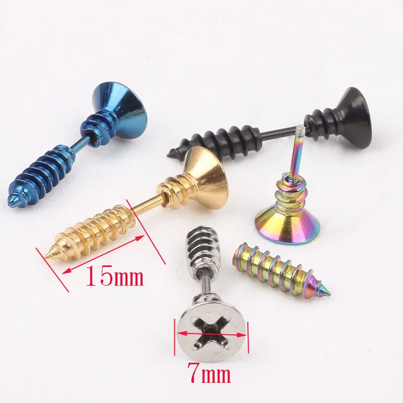 TIANCIFBYJS Wholesale Body Jewelry Stainless Steel Fake  Plugs Stud Piercing Tragus Earring Helix Cartilage Plug Mix 5 Colors