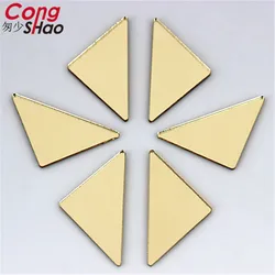18*33mm 20pcs Top Quality Triangles coffee mirror Hot fix Acrylic rhinestones flatback Stone crystal for DIY Costume trim ZZ3001