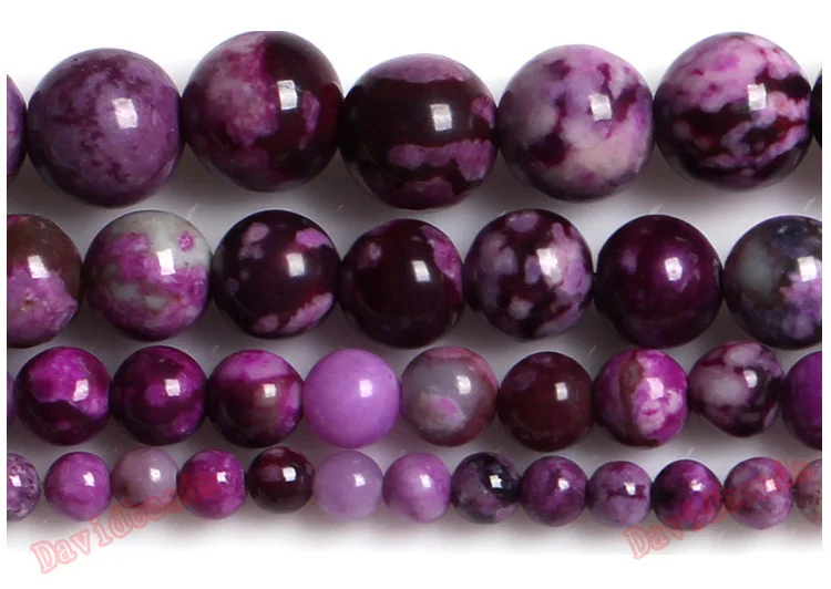 Factory Price Purple Sugilite Round Size 4-12mm Natural Stone Loose Beads For Jewelry Making Bracelet Strand 15