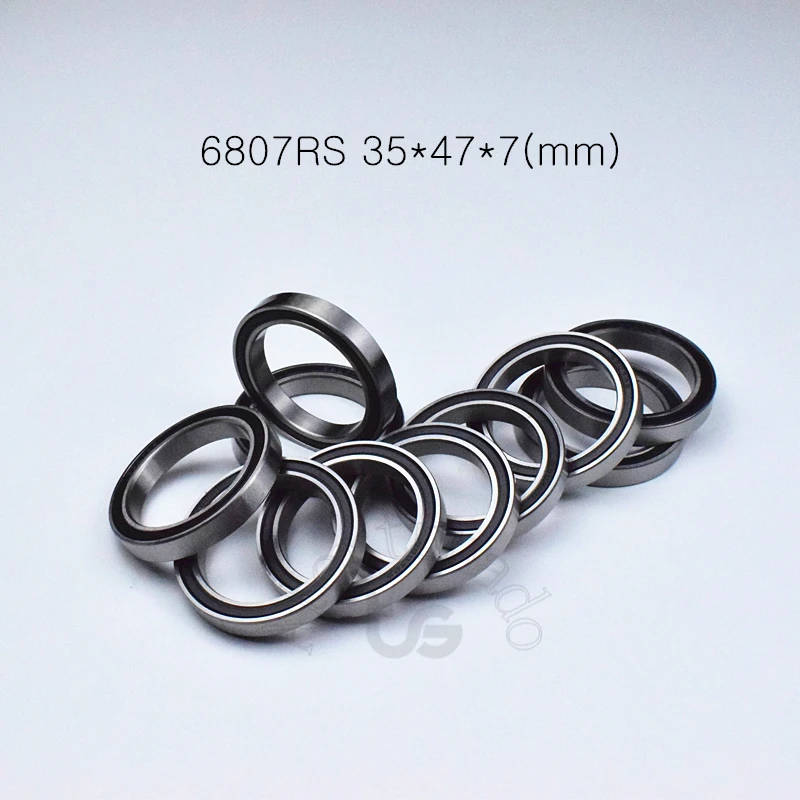 Bearing 10pcs 6807RS 35*47*7(mm) chrome steel Rubber Sealed High speed Mechanical equipment parts