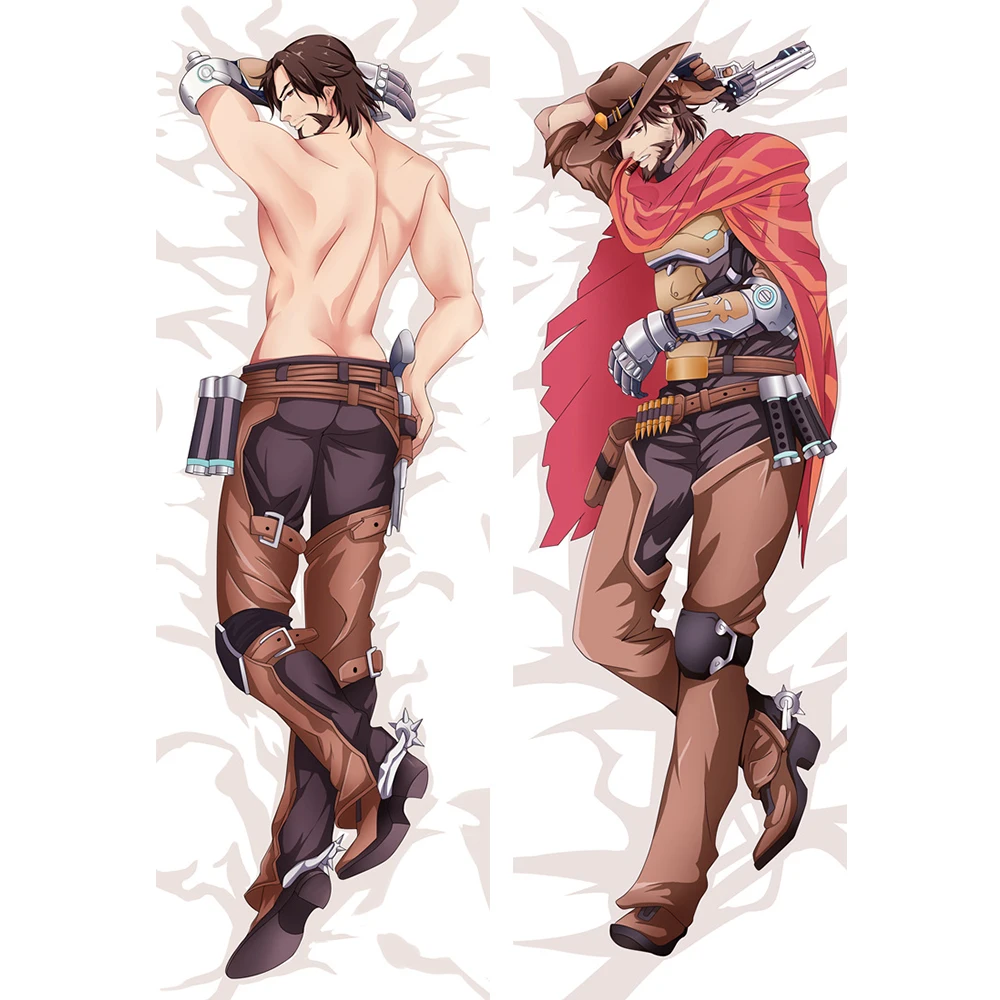 Anime Dakimakura Pillowcase, Over Watch Man's Character, Beefcake, Sahr, Ngaujah, Jesse 76, Shimada Hanzo, Hug Pillow Case