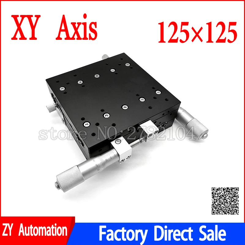 Imagem -03 - Axis 125*125 mm Estação de Aparamento Plataforma Deslocamento Manual Estágio Linear Mesa Deslizante Xy125-l Ly125-r Xy125-cm Cruz Ferroviário xy