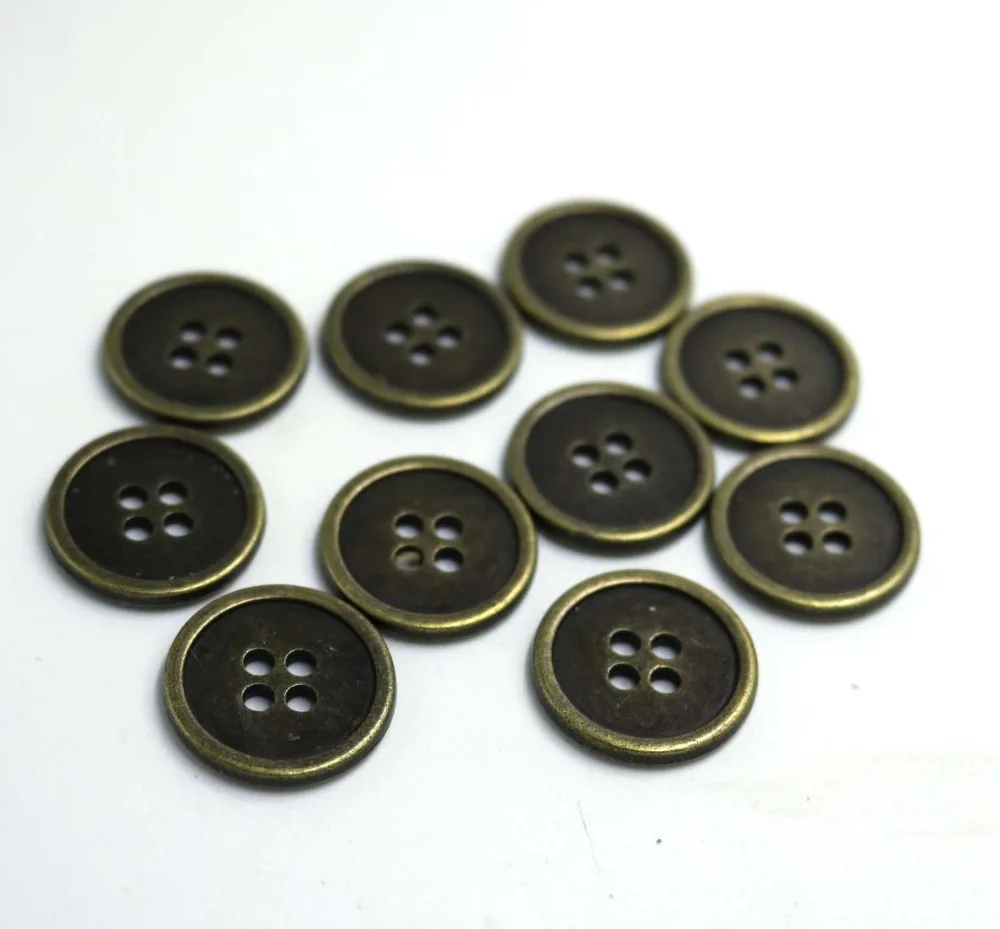 20pcs 20mm Metal bronze/gun black flat Buttons Pattern Carved Sewing Buttons